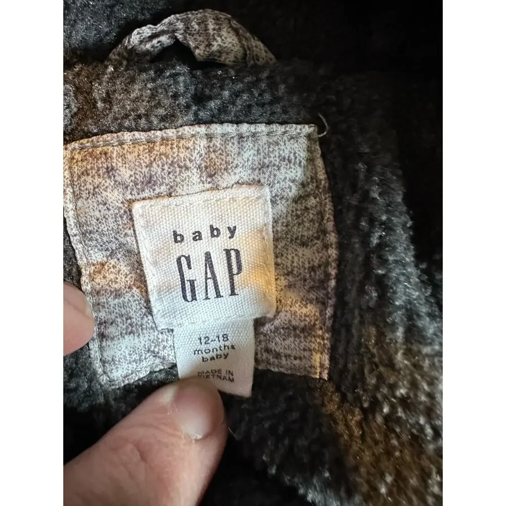 Baby Gap Snow Suit Hooded, Insulated, Full Zip, Size 12-18 Detachable Booties